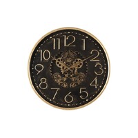 60cm Tasma Black & Gold Moving Gear Clock By COUNTRYFIELD image