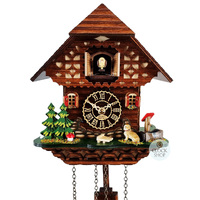 Dog & Water Trough Battery Chalet Cuckoo Clock 22cm By TRENKLE