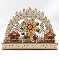 45cm Wooden LED Christmas Fair Scene image
