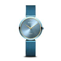 32mm Charity Collection Womens Watch With Blue Dial, Milanese Strap & Case By BERING image