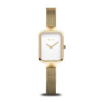 35mm Classic Collection Womens Watch With White Dial & Gold Milanese Strap & Gold Case By BERING