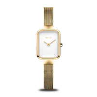 35mm Classic Collection Womens Watch With White Dial, Gold Milanese Strap & Gold Case By BERING image