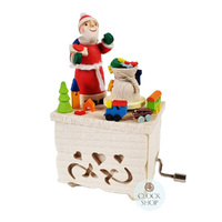 Wooden Hand Crank Christmas Music Box (We Wish You A Merry Christmas) image