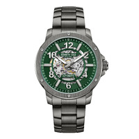 44mm Grey Automatic Mens Watch With Green Skeleton Dial By KENNETH COLE