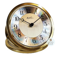 14cm Gold Round Battery Table Clock By AMS image
