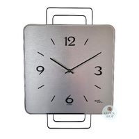 42cm Silver & Black Modern Wall Clock By AMS image