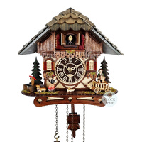 Accordion Player LED Battery Chalet Cuckoo Clock 26cm By TRENKLE image
