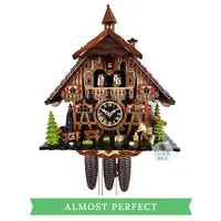 Wood Chopper 8 Day Mechanical Chalet Cuckoo Clock With Dancers 44cm By ENGSTLER (Small Crack)