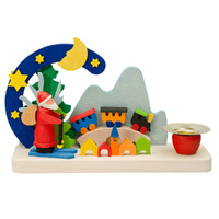 12cm Christmas Candle Holder With Santa Claus By Graupner image