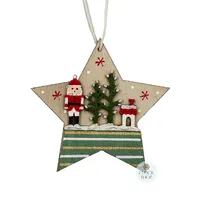 9cm Wooden Nutcracker On Star Hanging Decoration