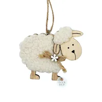 9cm Wooden Sheep Hanging Decoration