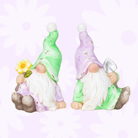 15.5cm Garden Gnome With Flower Or Spade image