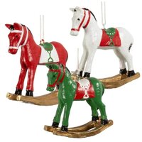 7cm Rocking Horse Hanging Decoration- Assorted Designs