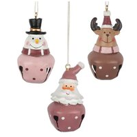 8cm Metal Bell Figurine Hanging Decoration- Assorted Designs