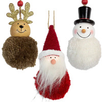 15cm Fabric Christmas Figurine Hanging Decoration- Assorted Designs
