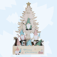 12cm Wooden Pastel Gnome Hanging Decoration- Assorted Designs