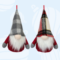 19cm Gnome With Tartan Hat Hanging Decoration - Assorted Designs