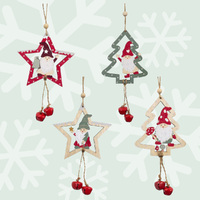 18cm Wooden Christmas Hanging Decoration - Assorted Designs