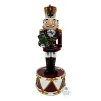 19cm Burgundy & Blue Nutcracker Music Box (Pachelbel-Canon in D)