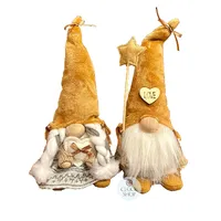 22cm Coral Felt Gnome With Fluffy Hat - Boy Or Girl