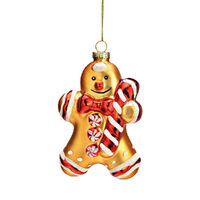 12cm Glass Gingerbread Figurine Hanging Decoration