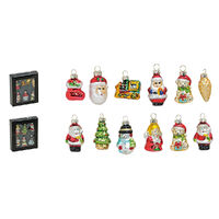 5cm Glass Christmas Hanging Ornaments (Set Of 6) - Assorted Designs