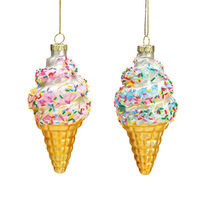12cm Glass Ice-cream Hanging Decoration- Assorted Designs