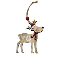 10cm Wooden Reindeer Hanging Decoration
