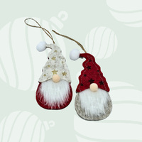 13cm Felt Gnome Hanging Decoration- Assorted Colours