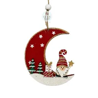7cm Santa On Crescent Moon Hanging Decoration