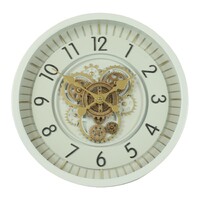 46cm Celestial White Moving Gear Wall Clock By COUNTRYFIELD