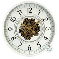 66cm Celestial White Moving Gear Wall Clock By COUNTRYFIELD