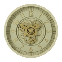 46cm Celestial Cream Moving Gear Wall Clock By COUNTRYFIELD