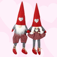 27cm Red Tartan Sweethearts Gnome - Boy Or Girl