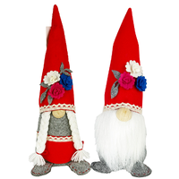 Rowan & Fleur Everbloom | 31.5cm Gnome With Red Floral Hat - Boy Or Girl