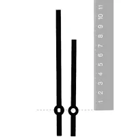Black Straight Euroshaft Quartz Hands (107mm & 75mm)