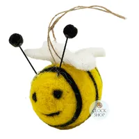 8cm Felt Bee Hanging Decoration (Set Of 6)