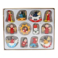 12pc Set Wooden Hanging Decoration