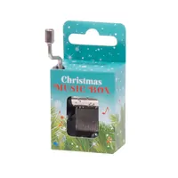 Christmas Hand Crank Music Box- Blue (Jingle Bells)