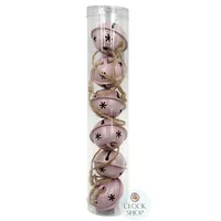 4cm Pink Christmas Bells (Set Of 6)