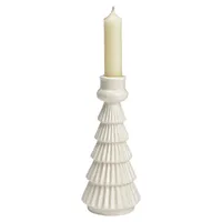 18cm White Ceramic Christmas Tree Candle Holder image