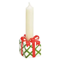 6cm Ceramic Christmas Present Candle Holder