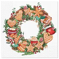 Serviette Pack (Gingerbread Wreath) image