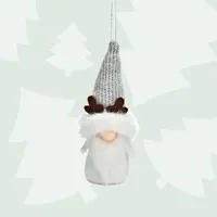 Rollo Winterborn | 16cm Reindeer Gnome Hanging Decoration- White