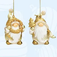 7cm Gold Gnome Hanging Decoration- Assorted Designs
