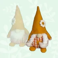 Clover Firetail | Orange Gnome With Gingham Clothing & Flower Hat | Girl