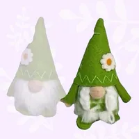Willow Whisperwind | Green Gnome With Gingham Clothing & Flower Hat | Girl