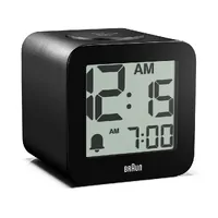 7.7cm Black Speaking Digital Alarm Clock By BRAUN