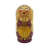 Zagorsk Country Russian Dolls With Vase 11cm (Set Of 5)