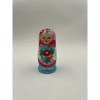 Woodburn Russian Dolls- Pink Floral Scarf 11cm (Set Of 5)